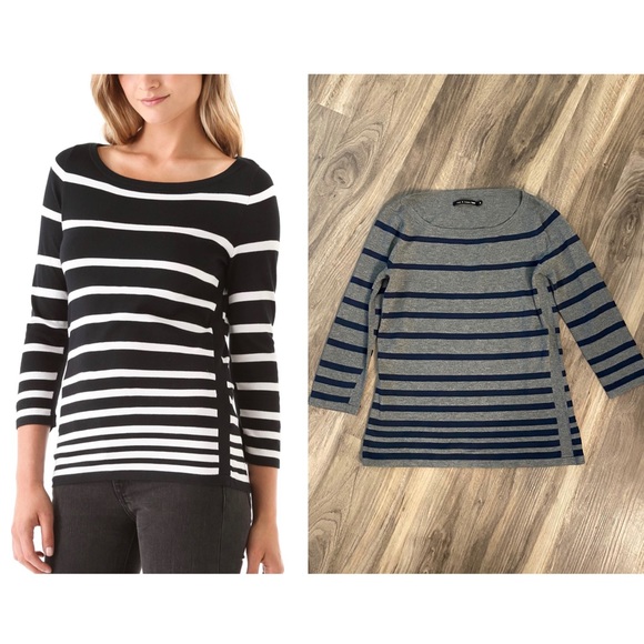 rag & bone Tops - Rag & Bone Gray Striped Pullover Sz S EUC